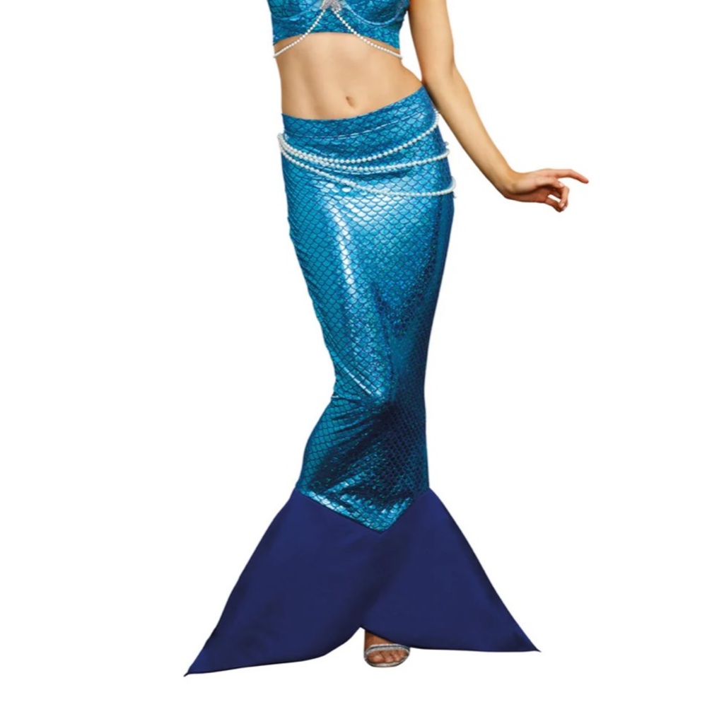 NWT mermaid tail skirt costume fin pearls small medium large dreamgirl pearls